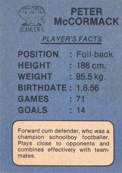 1981 Scanlens VFL #46 Peter McCormack Back
